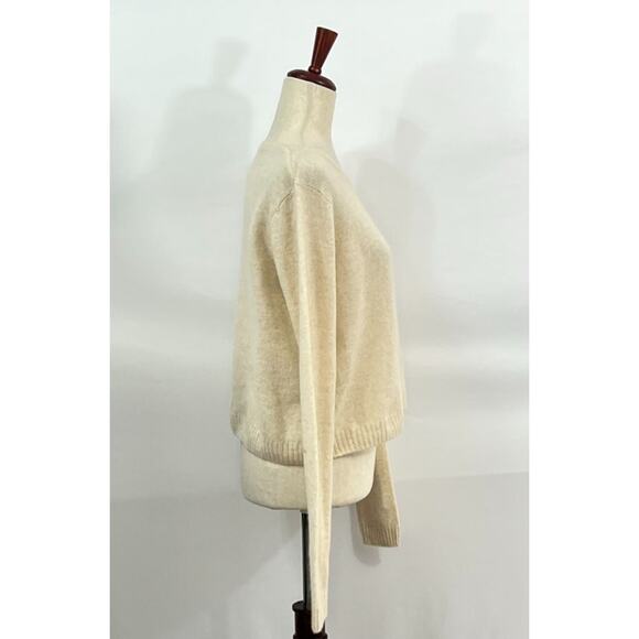 CRUSH Sz 3 L Gauzy Gabby Crew Oatmeal 100% Cashmere Sweater NWT - Picture 6 of 8